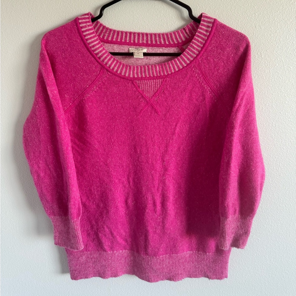 J Crew - Pink 3/4 sleeve Sweater - Pink - Womens Sz S